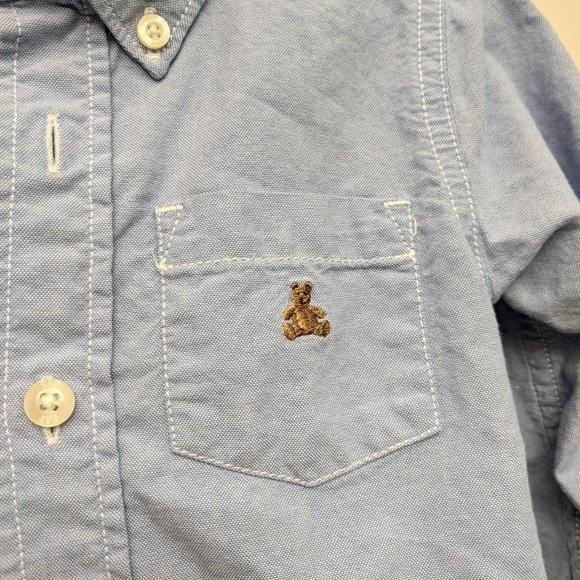 BabyGap Brannan Bear Blue Button Up - EUC - 18-24m - Picture 2 of 5